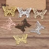 boyute accessoires de bijoux faits à la main, papillon en métal et laiton, filig123, 25x35mm, 50 pièces par lot