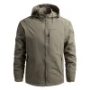 veste de randonnée à capuche pour homme, coupe vent imperméable, manteau d'hiver décontracté, cape militaire tactique, techwear, 2022