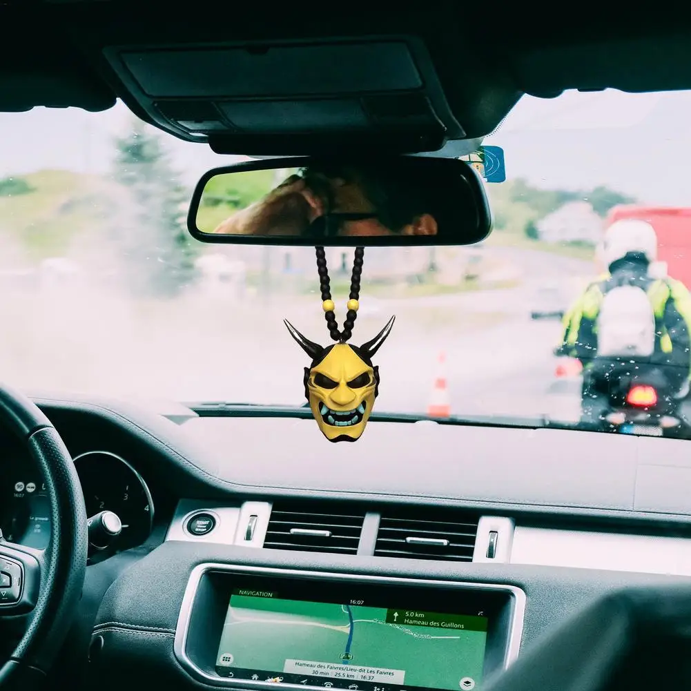 kabaamasks pendentif de miroir de vue arrière de voiture, casque japonais oni, décorations de voiture d'halloween, cadeau kabaamasks pendentif de miroir de vue arrière de voiture, casque japonais oni, décorations de voiture d'halloween, cadeau