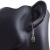 huitan – boucles d'oreilles suspendues vintage pour femmes, design époxy noir, accessoires féminins élégants, bijoux rétro de haute qualité, livraison directe