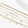 boho plat serpent os chaîne strass paillettes pendentif bracelet ensemble dame géométrique mode bracelets combinaison fille bijoux