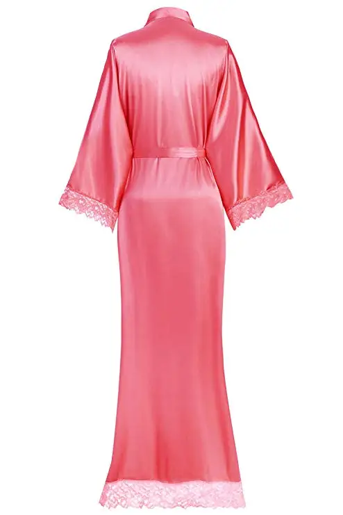 femmes sexy longue robe kimono dentelle robe de bain lingerie robe glace soie chemise de nuit couleur unie chemise de nuit vêtements de nuit grande taille # 0701 femmes sexy longue robe kimono dentelle robe de bain lingerie robe glace soie chemise de nuit couleur unie chemise de nuit vêtements de nuit grande taille # 0701