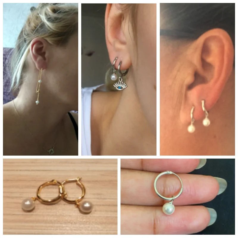 boucles d'oreilles en argent sterling 925 pour femmes, pendentif en perle coréenne, cadeau d'anniversaire de mariage, fine, brincos boucles d'oreilles en argent sterling 925 pour femmes, pendentif en perle coréenne, cadeau d'anniversaire de mariage, fine, brincos