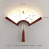 applique murale led en bois en forme d'éventail, applique murale japonaise rétro, porche chinois, salon, loft décoratif, allée de chambre