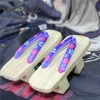 whoholl femmes sabots chaussures japonais en bois pantoufle geta kimono pantoufles pour femmes anime cosplay chaussures été tongs femme