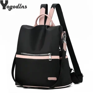Sac à dos Oxford décontracté pour femmes, fourre-tout d&rsquo;école en Nylon imperméable noir pour adolescentes de bonne qualité, fourre-tout de voyage à la mode