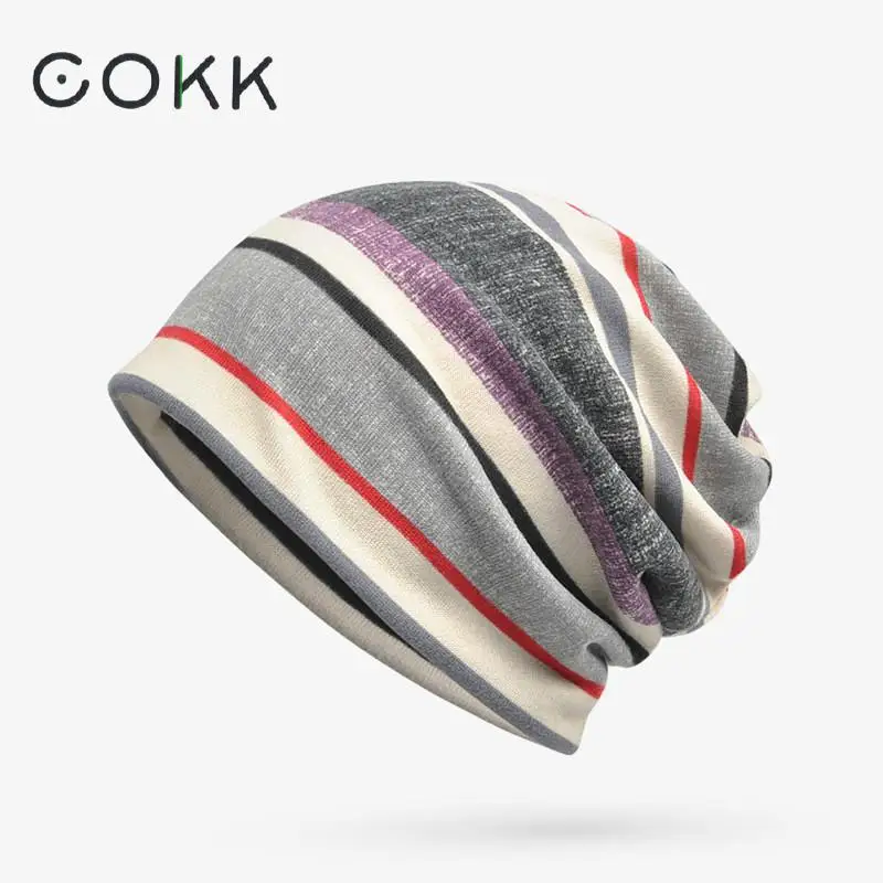 cokk – bonnet en coton pour hommes, turban skullies, couvre chef à rayures, tricot, décontracté cokk – bonnet en coton pour hommes, turban skullies, couvre chef à rayures, tricot, décontracté