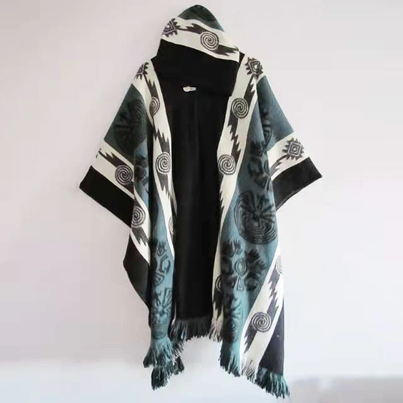 mode hommes poncho châle tricot rétro motif ethnique impression automne hiver coupe vent femmes à capuche cape mâle vêtements d'extérieur manteaux mode hommes poncho châle tricot rétro motif ethnique impression automne hiver coupe vent femmes à capuche cape mâle vêtements d'extérieur manteaux