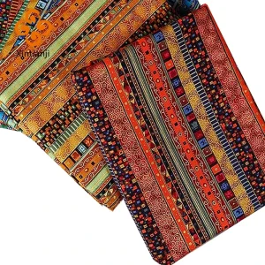 Tissu à coudre japonais bon marché, étoffe en coton bronze nigérian imprimé par demi-mètre pour nappe ou décoration de fond TJ6058