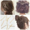 Épingles à cheveux en métal doré pour femmes et filles, pinces à cheveux, croix, barrettes bouclées, épingles à cheveux, accessoires de coiffure, outil de coiffure, 10 pièces