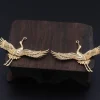 6 paires de grues coulées en laiton, décoration d'oiseaux de haute qualité, couleur argent or pour accessoires artisanaux