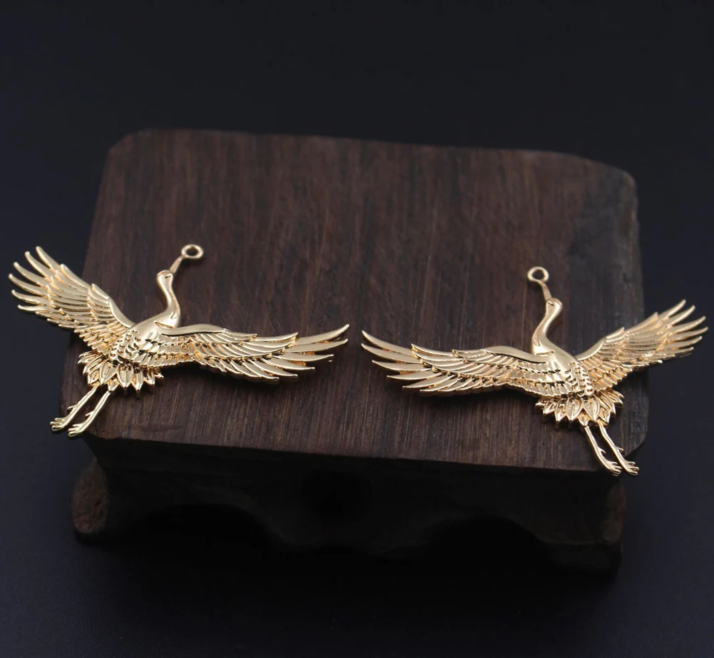 6 paires de grues coulées en laiton, décoration d'oiseaux de haute qualité, couleur argent or pour accessoires artisanaux 6 paires de grues coulées en laiton, décoration d'oiseaux de haute qualité, couleur argent or pour accessoires artisanaux