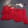 peignoir kimono sexy en dentelle pour femme, robe en satin rose, vêtements de nuit décontractés, printemps et Été, nouvelle collection