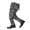 FJMen-Pantalon en cuir de vachette véritable, optique naturelle, dispositif de protection supplémentaire, style vintage, gris, hiver