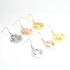 stainless steel fantasy round golden dragon hollow myth head lover perfect drop earrings jewelry for women