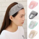 Bandeau de maquillage réglable pour femmes et filles, bandeau de sauna pour le lavage du visage, bandes de cheveux pour le visage SPA, turban en éponge douce, accessoires pour cheveux