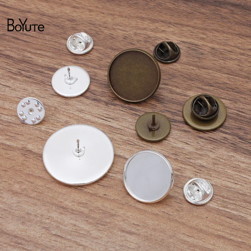 boyute base de broche vierge cabochon avec fermoir papillon, broche bricolage, accessoires de bijoux, coureur ier 12 occupants, 20 25mm, 100 pièces par lot boyute base de broche vierge cabochon avec fermoir papillon, broche bricolage, accessoires de bijoux, coureur ier 12 occupants, 20 25mm, 100 pièces par lot
