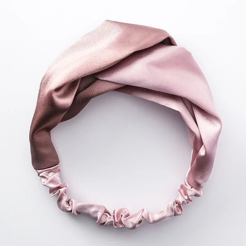 Bandeau croisé en Satin de soie, mode coréenne, couleurs contrastées, sensation de lumière, tempérament, petit et frais, accessoires de tête Bandeau croisé en Satin de soie, mode coréenne, couleurs contrastées, sensation de lumière, tempérament, petit et frais, accessoires de tête