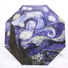 Van Gogh célèbre peinture à l&rsquo;huile parapluie soleil et pluie Anti-uv parapluie pour hommes et femmes Parasol de pluie pliant Paraguas