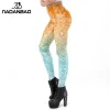 nadanbao legging mandala imprimé bleu ombré pour femme, leggings d'entraînement, mode décontractée, taille haute, fitness