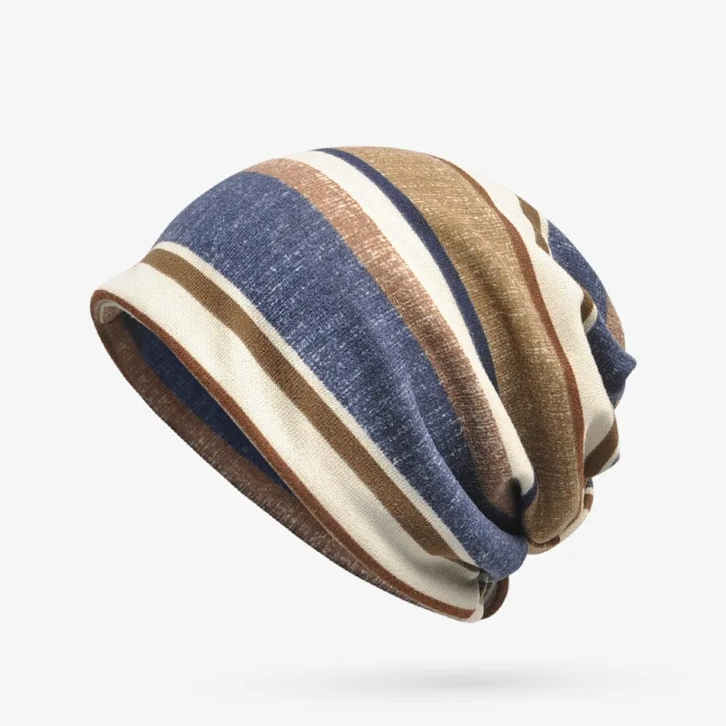 COKK – Bonnet en coton pour hommes, Turban Skullies, couvre-chef à rayures, tricot, décontracté COKK – Bonnet en coton pour hommes, Turban Skullies, couvre-chef à rayures, tricot, décontracté