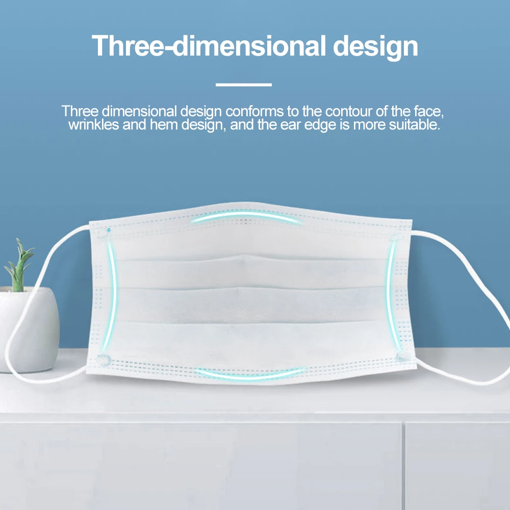 masques buccaux jetables anti poussière à 3 couches, masques en tissu non tissé soufflé fondu, masque facial à boucle d'oreille élastique masques buccaux jetables anti poussière à 3 couches, masques en tissu non tissé soufflé fondu, masque facial à boucle d'oreille élastique