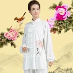 Uniforme de chapelle Tai en coton et lin pour femmes, tenue d’entraînement Ba Duan Jin de marque haut de gamme, vêtements de chapelle Tai blancs, nouveau style 2025 Uniforme de chapelle Tai en coton et lin pour femmes, tenue d’entraînement Ba Duan Jin de marque haut de gamme, vêtements de chapelle Tai blancs, nouveau style 2025