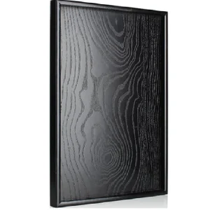 Assiette à thé rectangulaire noire en bois massif, assiette à fruits, de style japonais, créatif et simple