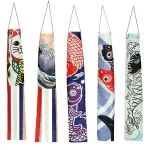 Manche à Vent en Forme de Poisson Koi pour Bar à Sushi Japonais, Accessoire de 70cm, 5 Pièces