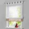 rideau de fenêtre transparent pour cuisine et salon, panneau de criblage tyys, ruban environnemental, romain, café, 1 pièce par lot