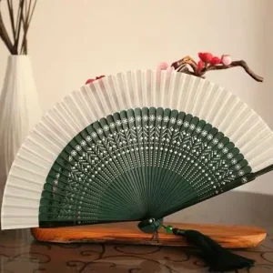 Petit éventail chinois de danse classique en bambou, Portable, en soie, 21x38cm, idéal comme cadeau japonais Petit éventail chinois de danse classique en bambou, Portable, en soie, 21x38cm, idéal comme cadeau japonais