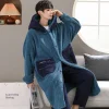peignoir chaud à manches longues pour hommes, kimono en velours épais, vêtements de maison, pijama hombre, cardigan, robe design, 1 pièce