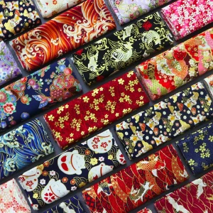 Tissu de Style japonais en coton bronzant, poudre d’or, fleur de cerisier ondulée, libellule, grue, carpe, tissu d’impression pour sacs faits à la main, bricolage Tissu de Style japonais en coton bronzant, poudre d’or, fleur de cerisier ondulée, libellule, grue, carpe, tissu d’impression pour sacs faits à la main, bricolage