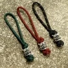 Porte-clés masque Noh de Culture japonaise pour hommes, pendentif en corde de couteau, sac fait à la main, lanière de voiture, accessoires de démon rétro, bijoux pour femmes
