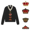 tecclothes couronne brodée perlée cousue à la main, accessoires de manteau, décoration de sac