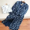 ensemble kimono cardigan surdimensionné de style japonais, vêtements de nuit pour hommes, peignoir en coton, confortable pour la maison, vêtements de nuit quotidiens décontractés