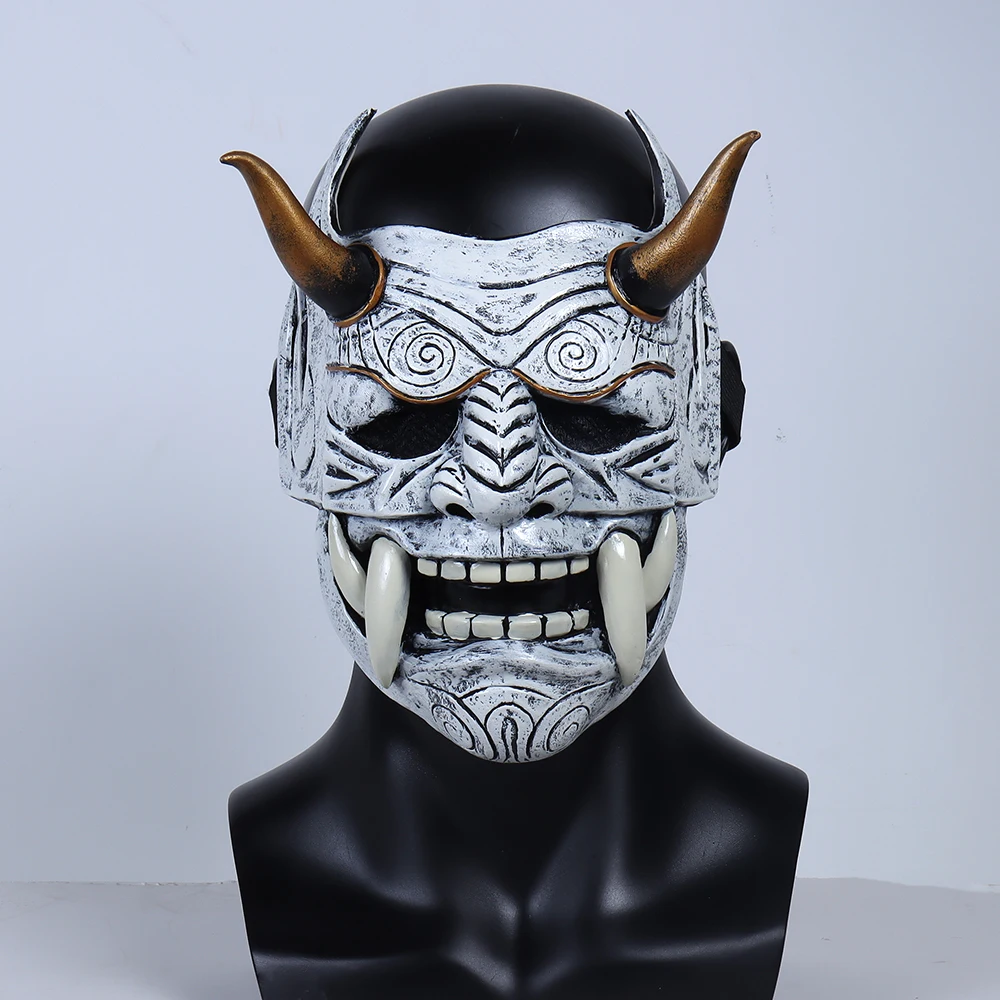 masques de cosplay japonais de samouraï, masques effrayants en latex, masques d'anime d'horreur, olympiques d'halloween, accessoires de carnaval masques de cosplay japonais de samouraï, masques effrayants en latex, masques d'anime d'horreur, olympiques d'halloween, accessoires de carnaval