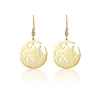 Stainless Steel Fantasy Round Golden Dragon Hollow Myth Head Lover Perfect Drop Earrings Jewelry For Women Stainless Steel Fantasy Round Golden Dragon Hollow Myth Head Lover Perfect Drop Earrings Jewelry For Women