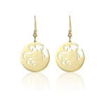 Stainless Steel Fantasy Round Golden Dragon Hollow Myth Head Lover Perfect Drop Earrings Jewelry For Women Stainless Steel Fantasy Round Golden Dragon Hollow Myth Head Lover Perfect Drop Earrings Jewelry For Women
