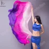 châle en soie pour danse du ventre, voile de soie, foulard personnalisé pour le visage, écharpe défilée à la main, dégradé 200cm 250cm 270cm