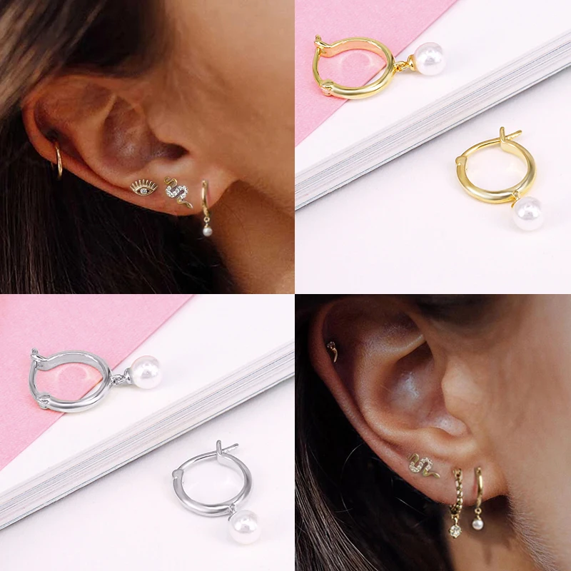 boucles d'oreilles en argent sterling 925 pour femmes, pendentif en perle coréenne, cadeau d'anniversaire de mariage, fine, brincos boucles d'oreilles en argent sterling 925 pour femmes, pendentif en perle coréenne, cadeau d'anniversaire de mariage, fine, brincos