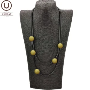 UKEBAY – colliers en bois couleur or pour femmes, ras du cou, Simple, fait à la main, bijoux gothiques de luxe, chaînes de pull assorties UKEBAY – colliers en bois couleur or pour femmes, ras du cou, Simple, fait à la main, bijoux gothiques de luxe, chaînes de pull assorties