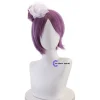 perruque ninja konan cos, perruque violette avec tête fleurie, perruque de déguisement cosplay résistante à la chaleur, nouvelle collection 2020