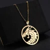 skyrim collier pendentif dragon chinois rond, acier inoxydable, colliers de déclaration de déclaration de déclaration de déclaration, bijoux pour hommes et femmes, sion l