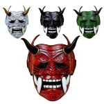 Masques de cosplay japonais de samouraï, masques effrayants en latex, masques d&rsquo;anime d&rsquo;horreur, olympiques d&rsquo;Halloween, accessoires de carnaval
