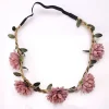 couronne de tournesol style boho, accessoire de décoration pour cheveux, festivals de mariage, bandeau floral avec ruban élastique réglable, marguerite