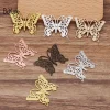 boyute accessoires de bijoux faits à la main, papillon en métal et laiton, filig123, 25x35mm, 50 pièces par lot