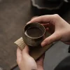 tasse à thé japonaise en poterie brute faite à la main, service à thé kung fu en céramique, tasse unique, style antique, chemin silencieux, artisanat antique, cadeau