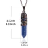 csja collier dragon prisme hexagonal, pierre naturelle et cristaux , cristal de quartz , oeil de tigre , collier pierre , collier pierre naturelle , pendentif pierre naturelle , pierres naturelles véritables e853