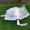 parapluie pliable transparent, portable, esprit, entièrement existent, Étanche à la pluie, 3 plis, 1pc